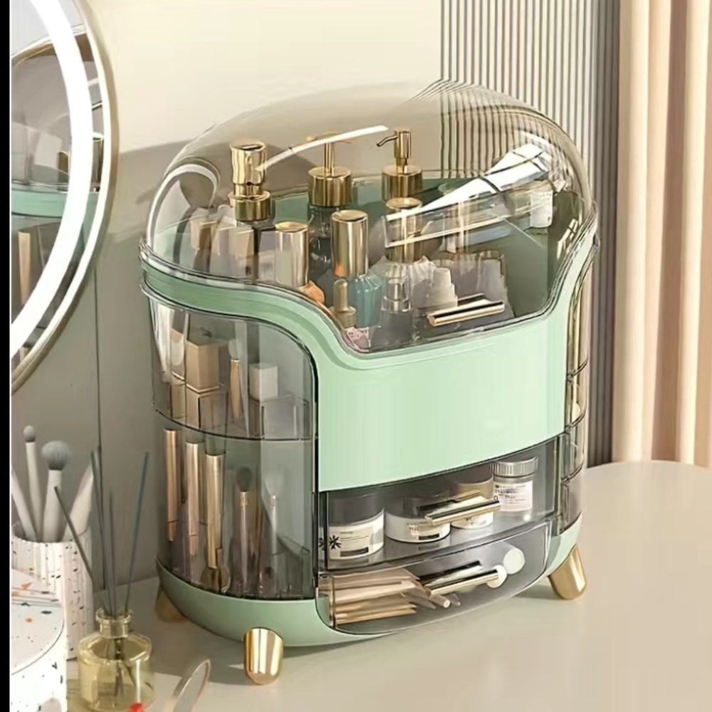 🛍️ Makeup Cosmetics Organizer Storage Box Desktop Large Capacity Case With Cover